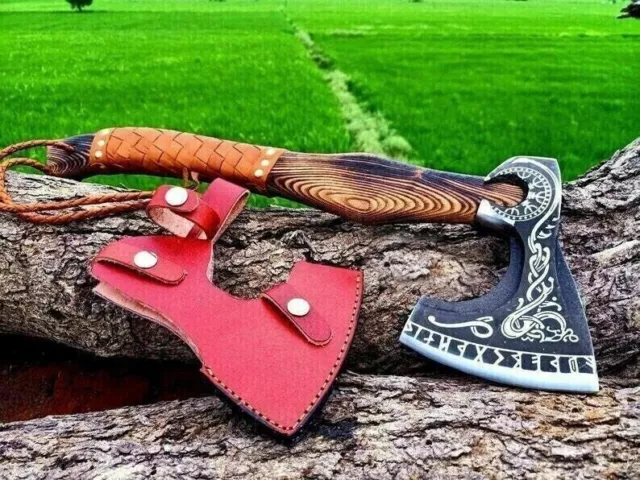 Handmade Carbon steel Viking Axe For Hunting Camping & Outdoor