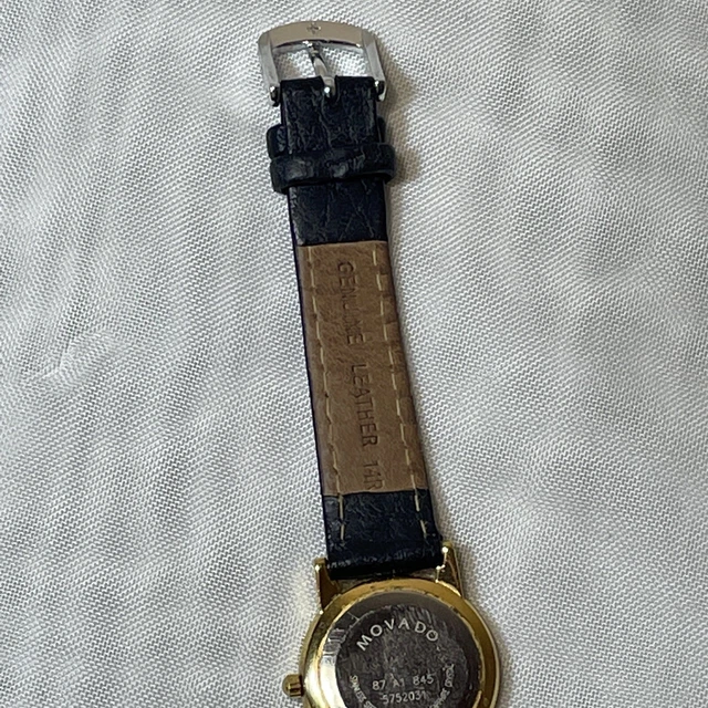 Vintage Movado 87.A1.845  Quartz Wristwatch Black Museum Dial Two Tone Ladies 5