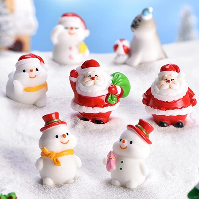 1 PCS Resin Miniature Snowman Micro Landscape Santa Claus FigurinesB-EN