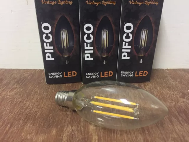 3er-Pack LED E14 Filamentkerzenlampen C35 - Ambient Weiß (kleine Edison Schraube)