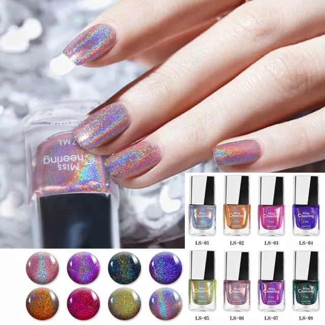 7ml Holographicss Vernis à Ongles Laser Art Paillettes Caméléon Effet É .