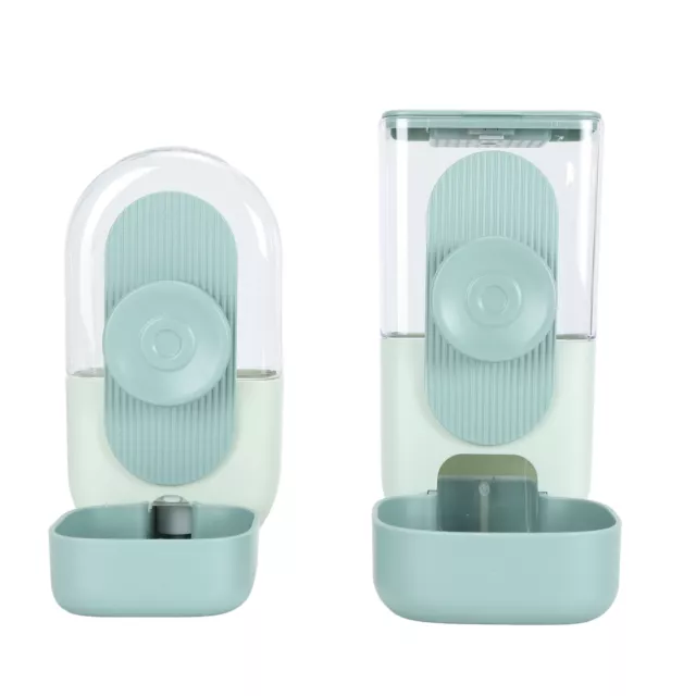 (Green)Automatic Gravity Drinking Fountain Set Pet Hanging Automatic Water