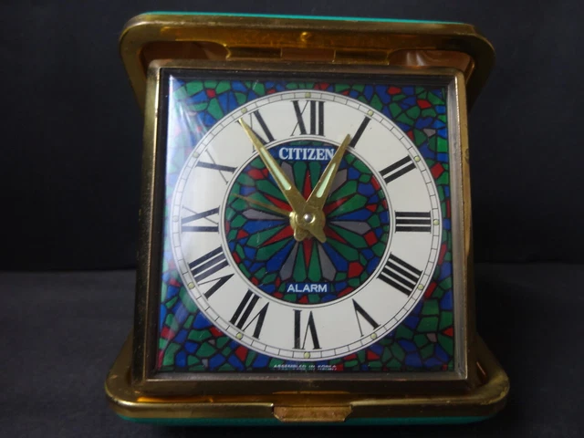 Mini orologio da tavolo CITTZEN antico pieghevole arrotolato a mano GIAPPONE
