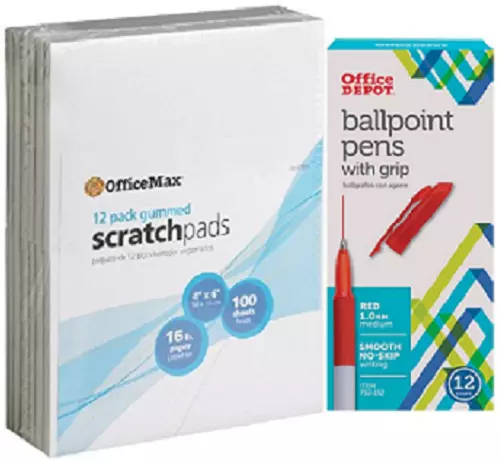Office Depot Brand Scratch Pads 4 x 6 Unruled GLued Tops 100
