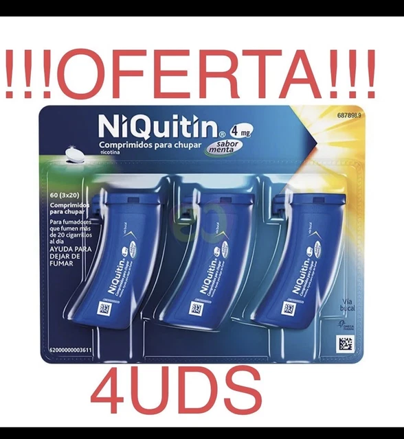 4 Paquetes De NiQuitin 4 mg, 60 Comprimidos para Chupar, En Total 240 Comp