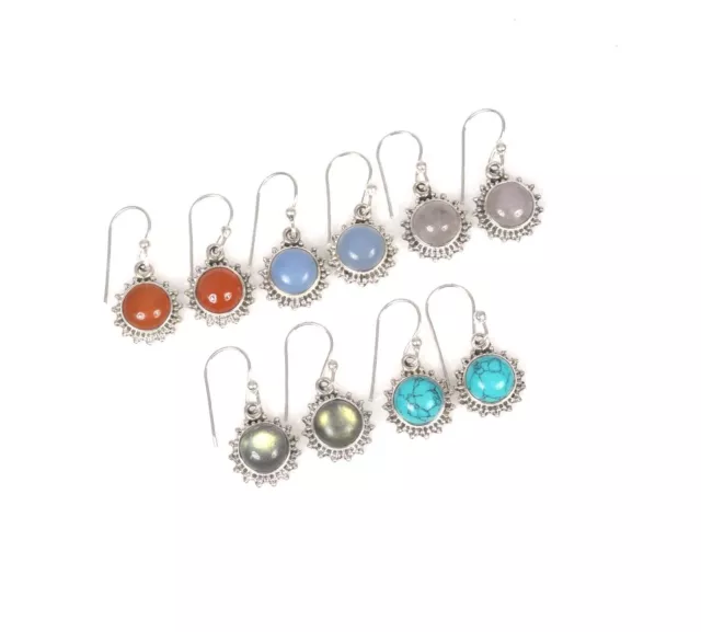 Wholesale 925 5PR Solid Sterling Silver Labradorite Mix Hook Set Lot