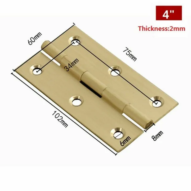 Quality Solid Brass Fix Pin Butt Hinge, Decorative Box Furniture Doors Hinges