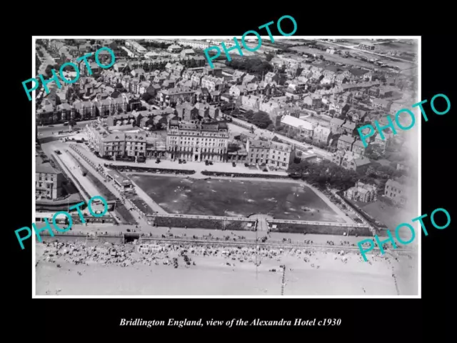 OLD LARGE HISTORIC PHOTO OF BRIDLINGTON ENGLAND THE ALEXANDRA HOTEL c1930