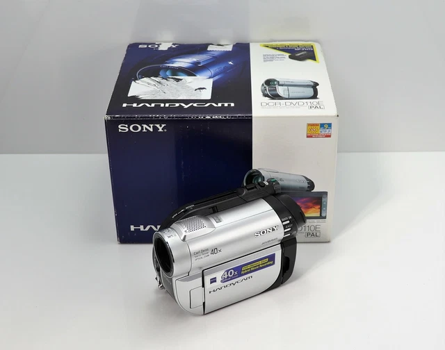 SONY HANDYCAM DCRDVD110E Camcorder Boxed Dvd Disc / Memory Stick Video