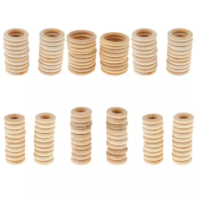 Natural Wood  – 20 Pcs Unfinished Wood Rings for  Pendant, DIY Connectors, And