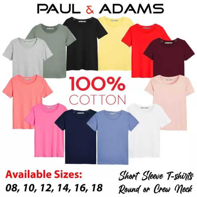 Womans Ladies Womens Plain 100% Cotton Short Sleeve Crew Neck Lot T-Shirt Tshirt