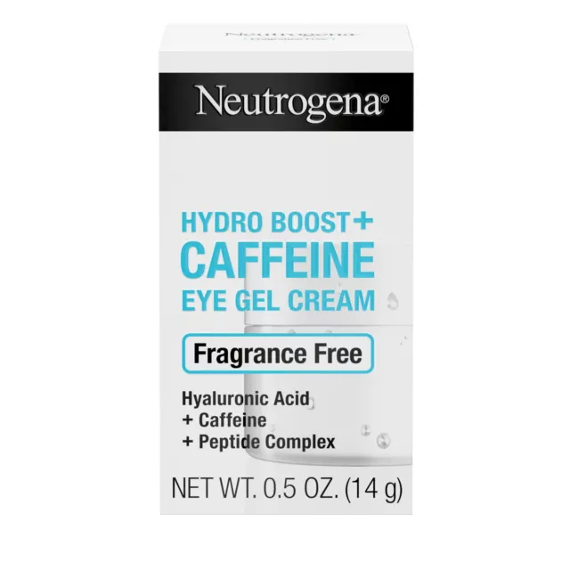 Neutrogena Hydro Boost+ Caffeine Eye Gel Cream, Unscented Skin Care, 0.5 oz