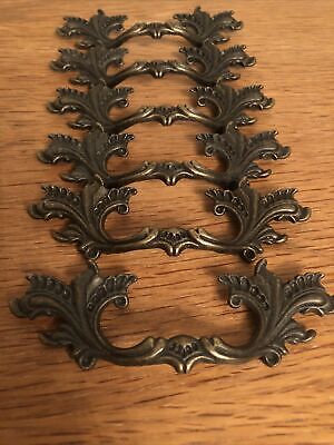 3" Center French Provincial drawer pulls Shabby Chic Handle Brass NEW Lot of 6