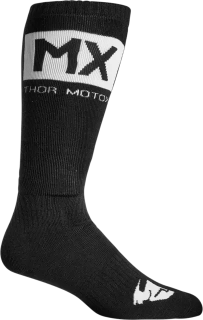 Thor 3431-0676 Sock Mx Solid Bk/Wh 10-13 Calza