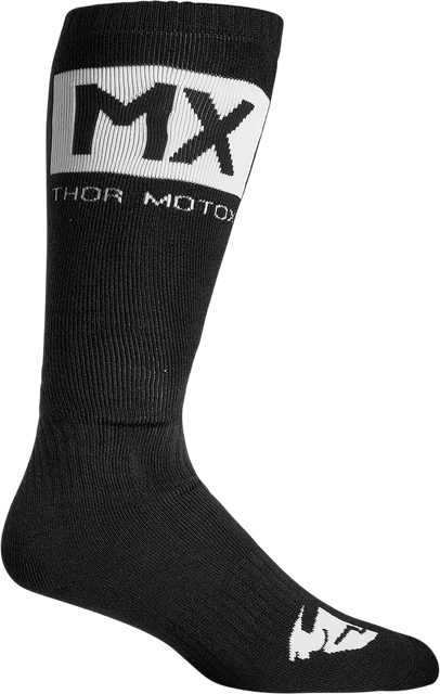 Thor 3431-0676 Sock Mx Solid Bk/Wh 10-13 Calza