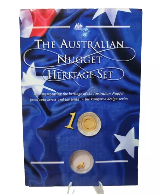 1998 Australian Nugget Heritage Set 1/20oz Gold Proof Coin + Gold Nugget