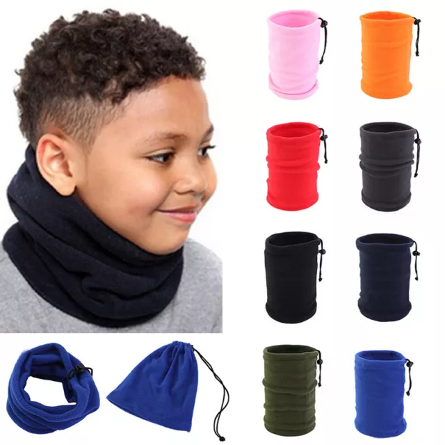 Children's Solid Color Kids Scarf Fleece Neck Cover Warm Scarf Fashion Neck US ~