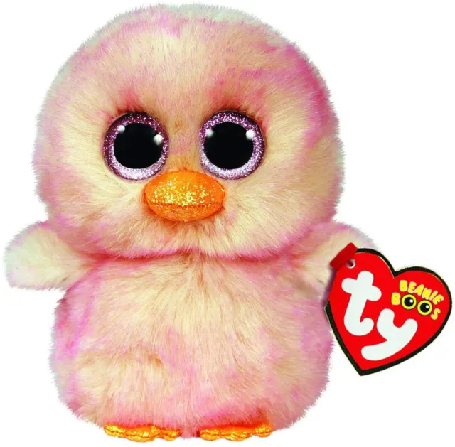 TY Beanie Boos-Feathers 6" Easter Pink Chick Glitter Eyes New MWMT's