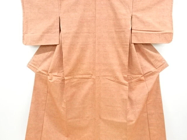 6792841: Japanese Kimono / Antique Kimono / Tsumugi / Woven Geometric