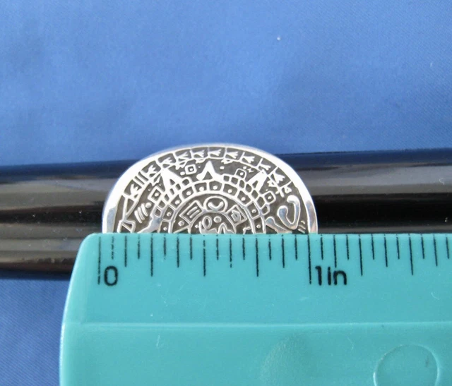 Aztec Calendar Mayan 925 Silver Taxco Mexico Chicano Latino Ring Size To Choose 3