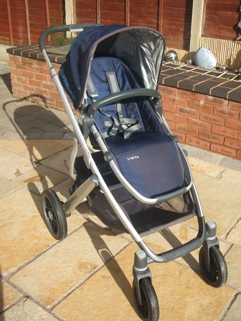 Uppababy Vista Navy Blue Carrycot / Pushchair Buggy - Extras Included 2