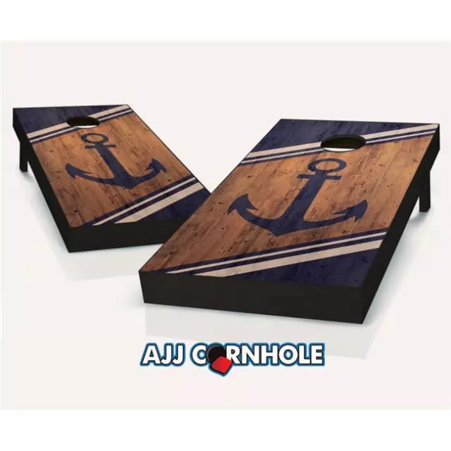 AJJCornhole 107-Anchor Anchor Theme Cornhole Set with bags - 8 x 24 x 48 in.