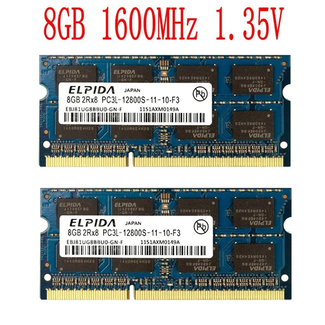 Laptop Memory Crucial 16GB (2x8GB) DDR3L-1600MHz SODIMM Kit - PC3L-12800S, Non-ECC 2x8GB Laptop RAM - Foto 8