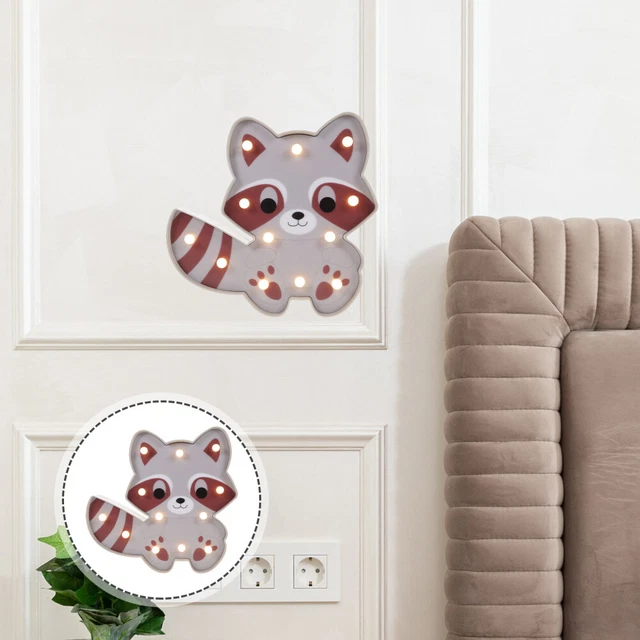RACCOON NIGHT LIGHT Plastic Decor Lamp House Decorations for Home Shape