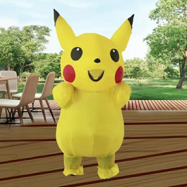 Inflatable Costume Pikachu Mascot Outfit for Halloween Cosplay Party Adult/Teen