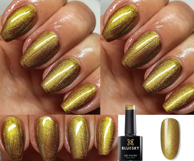 Bluesky Gel Polish Gold Green Shimmer Antarctica Aw2019 Uv Led Nail Soak Off