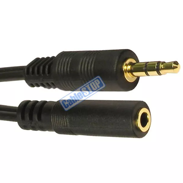 3.5mm Jack AUX Headphone Extension 5m Cable Audio Lead Male to Female Black