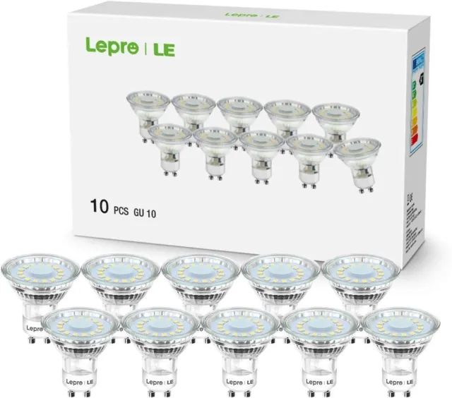 LE GU10 LED Glühbirnen[10er-Pack] kühlweiß 5000K, 50W Halogenstrahler gleichwertig, 4W 325lm