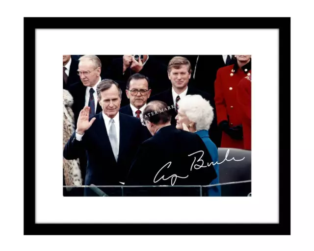 George H. W. Bush 8x10 Signed Inauguration Photo Print Autographed President