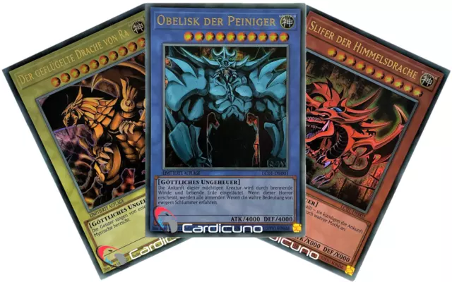 25 Jahre Jubiläum Ägyptisches Götterkarten Set Yu-Gi-Oh! Obelisk Slifer & Ra DE