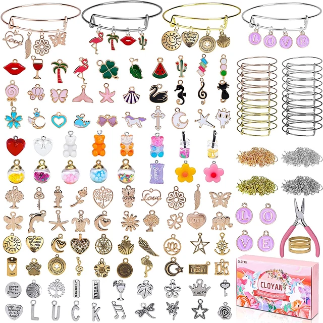 Kit de fabricación de brazaletes 532 piezas, brazalete hágalo usted mismo kit de regalo artesanal con adyuvante