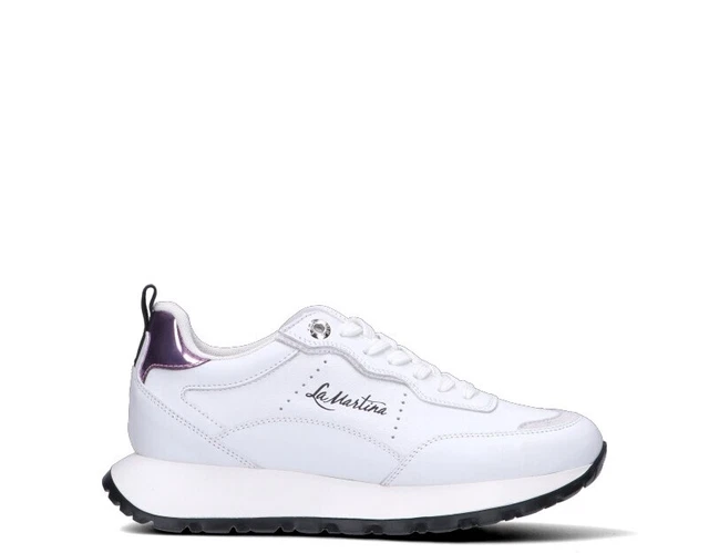 SCARPE LA MARTINA Donna Sneakers Trendy BIANCO Pelle naturale
