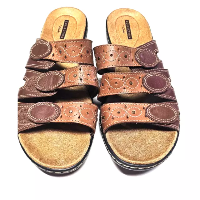 Collection by Clarks Leisa Cacti, NEW, Womens Wedge Sandals, Leather, Sz 9