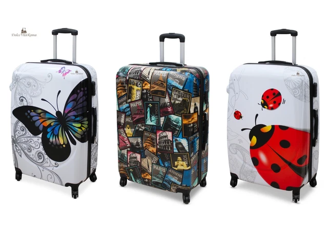 ORMI Set 3 Valigie Trolley Rigido Piccolo Medio Grande 4 RUOTE Valigia In ABS (Celeste - Foto 2