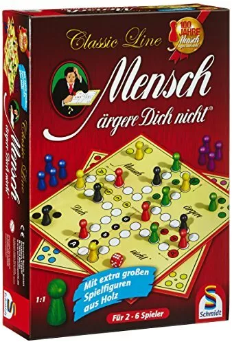 Schmidt Spiele 49085 Classic Line Mensch ärgere Dich Nicht große Spielfiguren