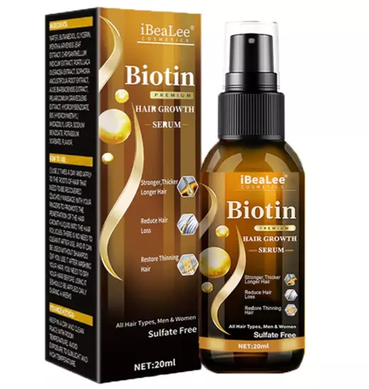 Natural Premium Biotin Hair Growth Serum 20ml For Stronger Thicker & Longer Hair