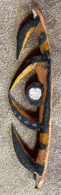 Papua New Guinea Garra Painted Profile Figure Water Spirit Cult Hook
