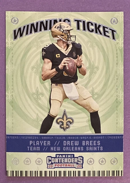 2020 Panini Contenders Winning Ticket Drew Brees #WT6 New Orleans Saints