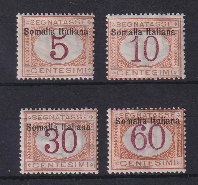 Italienisch-Somaliland 1909 Portomarken 4 Werte Mi.-Nr. 12,13,16,18 I  *