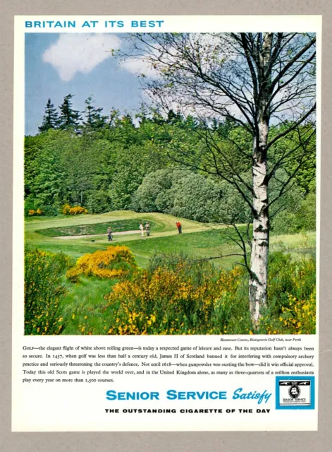 Senior Service Cigarettes Blairgowrie Golf Club Vintage Advert 1962 10.75" x 8"