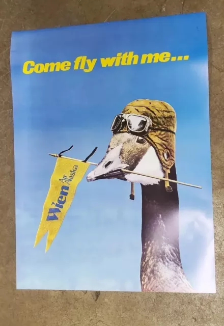 Wien Air Alaska Come Fly With Me...  The Goose Poster  Aviators Helmet  17  X 23