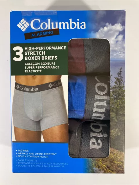 COLUMBIA MEN UNDERWEAR 4 Pack Briefs Cotton Stretch Black M L Xl