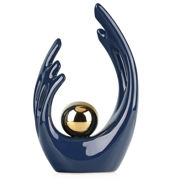 Ceramic Abstract Statues - Blue Living Room Decor - Modern Art