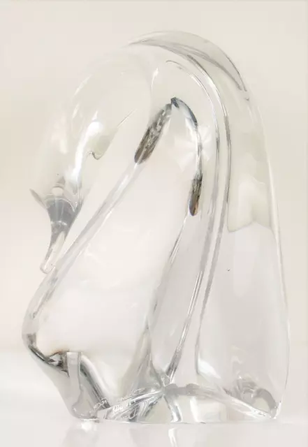Vtg Beautiful Signed Daum France Heavy Crystal Swan Bird Sculpted Glass Heavy 6"