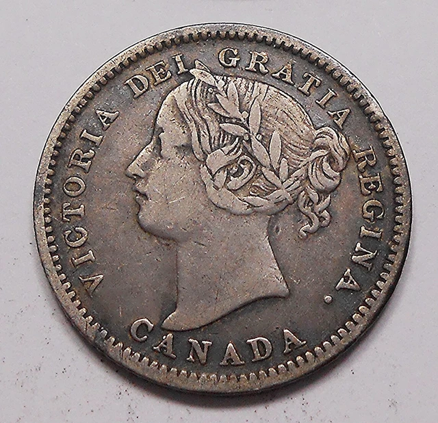 1901 Ten Cents VF++ HIGH Grade TONED Beauty LAST Yr. Victoria Silver Canada Dime