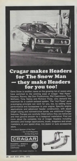1972 Dodge Charger Magazine Article Ad Gene Snow Funny Car Top Fuel Dragster 72